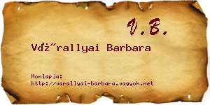 Várallyai Barbara névjegykártya